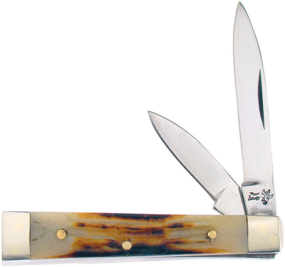 Frost Cutlery Baby Doc Cut Bone Handle Spear Point Stainless Knife 14974SC