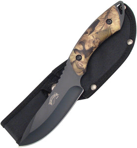 Frost Cutlery The Whistler Fixed Blade Knife Camo Stainless w/ Sheath 16920CAB