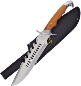 Frost Cutlery Undertaker III Fixed Blade Knife Brown Pakkawood Stainless 16949CB