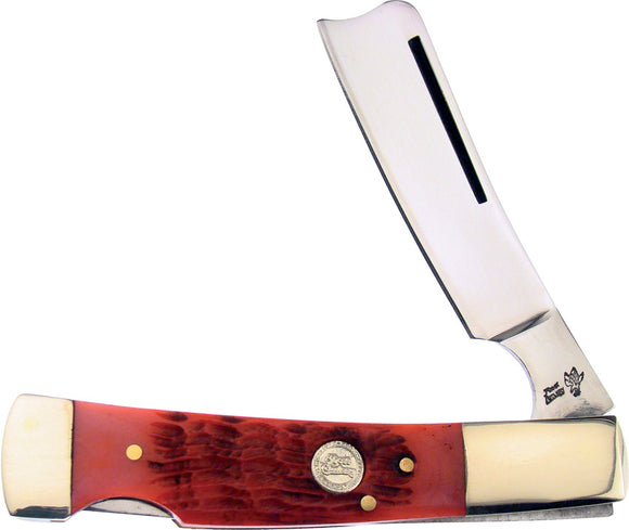 Frost Cutlery Razor Lockback Red Bone Folding Stainless Pocket Knife 17150RJB
