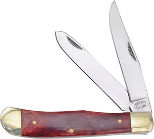 Frost Cutlery Trapper Chestnut Bone Folding Stainless Pocket Knife 18812CNSB