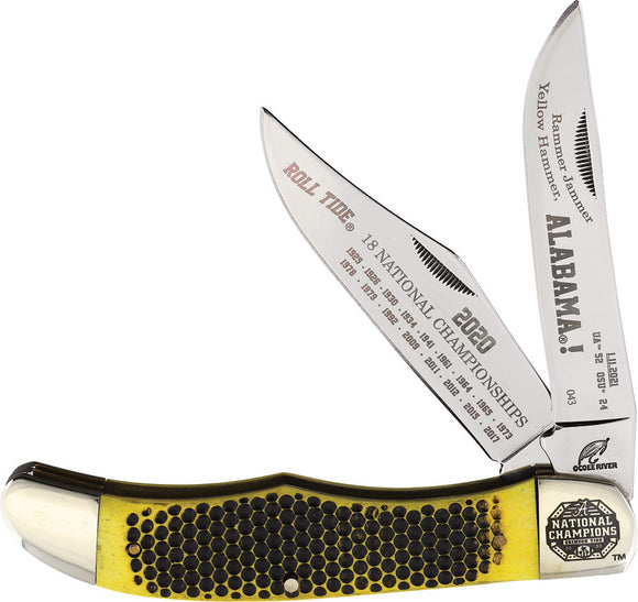 Frost Cutlery Alabama Folding Hunter Yellow Bone Handle Folding Knife 20550Y