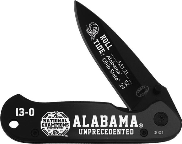 Frost Cutlery Alabama Linerlock Aluminum Handle Black Stainless Knife 20818B