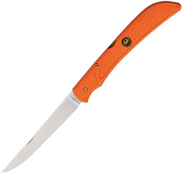 Outdoor Edge Field-Bone Orange Fillet 440A Stainless Blade Folding Knife
