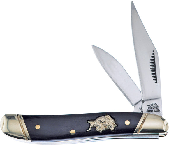 Frost Cutlrey Peanut Buffalo Horn Handle Clip Point Stainless Knife BDG107BH