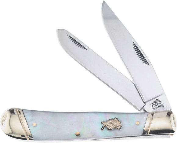 Frost Cutlery Trapper Mother Of Pearl Folding Stainless Pocket Knife DG108MOP