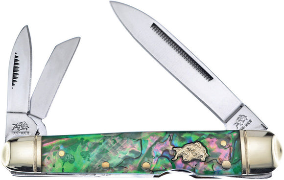 Frost Cutlery Pocket Knife Locking Whittler Abalone Folding Stainless G116AB