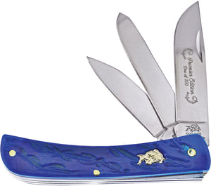 Frost Cutlrey Dirt Buster Blue Bone Handle Drop Point Stainless Knife BDG173DBJB