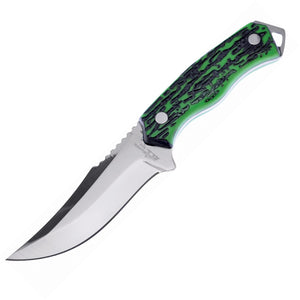 Frost Cutlery Green Delrin Stainless Steel Fixed Blade Skinning Knife KH017STAG