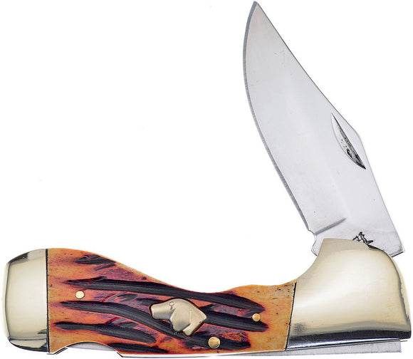 Frost Cutlery Pocket Knife Blue Tick Choctaw Bone Folding Stainless H105WABS