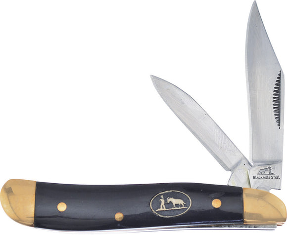 Frost Cutlery Pocket Knife Peanut Buffalo Horn Folding Stainless Blades H107CBH