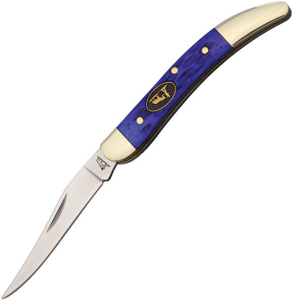 Frost Cutlery Small Toothpick Blue Jigged Bone Folding Stainless Knife KH109DBL
