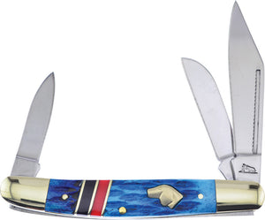 Frost Cutlery Wrangler Blue Jigged Bone Folding Stainless Pocket Knife KH112BLRB