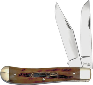 Frost Cutlery Trapper Brown Jigged Bone Folding Stainless Pocket Knife CAL108