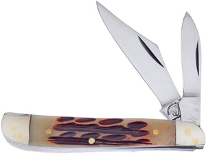 Frost Cutlrey Peanut Bone Handle Clip Point Stainless Folding Knife CHC107ANSC