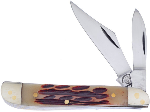 Frost Cutlrey Peanut Bone Handle Clip Point Stainless Folding Knife CHC107ANSC
