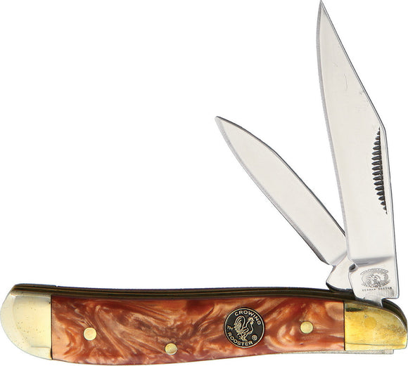 Frost Cutlery Peanut Whiskey Resin Handle Clip Point Stainless Knife CR107WR