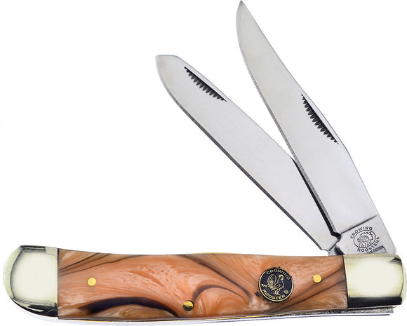 Frost Cutlery Trapper Gold Resin Handle Clip Point Stainless Knife CR108CG
