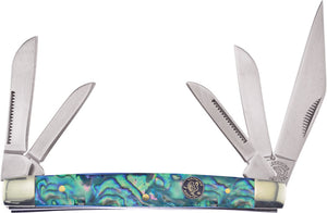 Frost Cutlery Kentucky Congress SW Abalone Folding Stainless Knife R117SAB