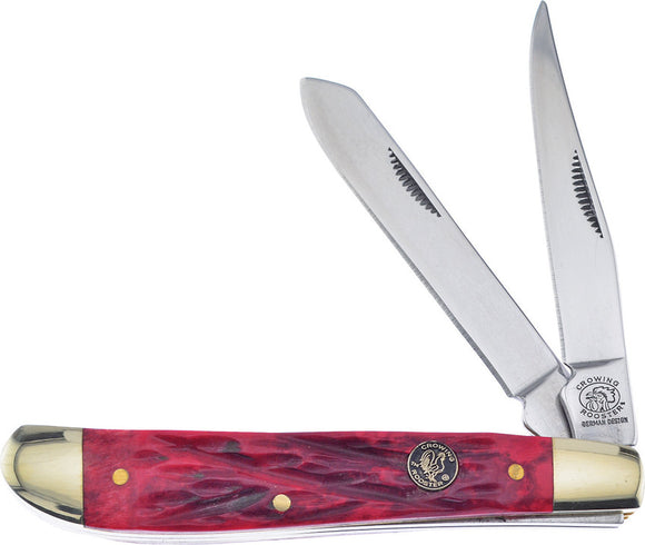 Frost Cutlery Bullet Trapper Red Pick Bone Folding Stainless Knife R265RPB