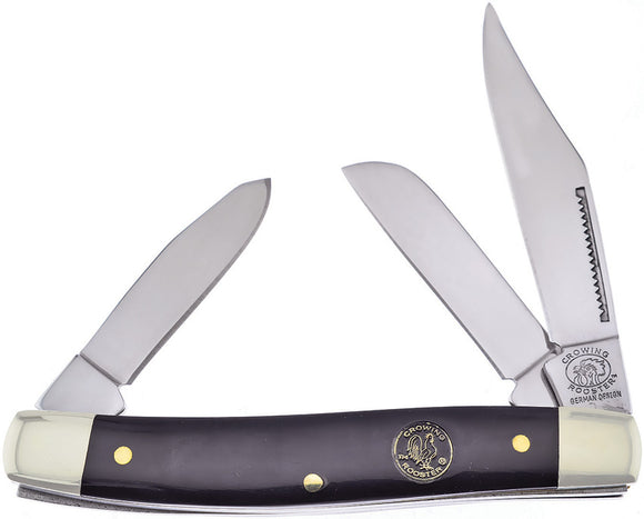 Frost Cutlery Stockman Folding Pocket Knife Buffalo Horn Steel 3 Blades 504CBH