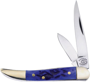 Frost Cutlery Toothpick Blue Bone Folding Stainless Steel Pocket Knife R973BLPB