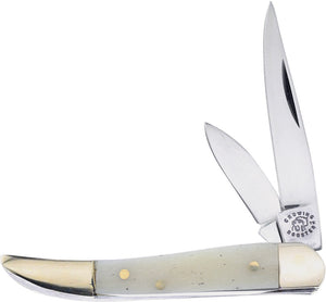 Frost Cutlery Toothpick White Smooth Bone Folding Stainless Pocket Knife R973WSB