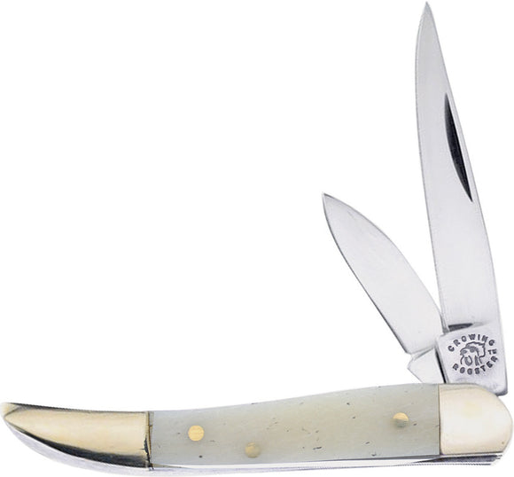 Frost Cutlery Toothpick White Smooth Bone Folding Stainless Pocket Knife R973WSB