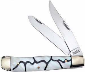 Frost Cutlery Trapper Mother of Pearl Folding Stainless Pocket Knife SW108MOPJS