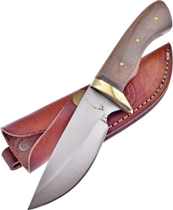 Frost Cutlery Chickasaw Skinner Brown Walnut Stainless Fixed Blade Knife CW019WW