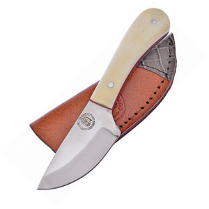 Frost Chipaway Skinner White Smooth Bone Handle Stainless Fixed Knife CW1007