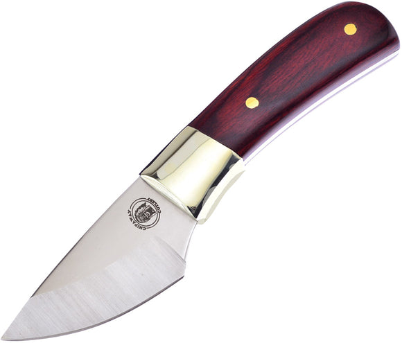 Frost Cutlery Lakota Skinner Red Wood Stainless Steel Fixed Blade Knife w/ Belt Sheath W605RW