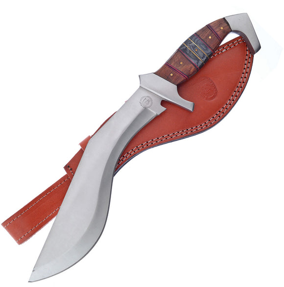 Frost Cutlery Red River Bowie Brown & Blue Wood Handle Fixed Blade 650DW
