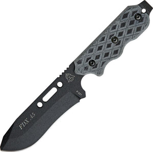 TOPS FDX Field Duty Extreme 45 Black Fixed Carbon Steel Hunter Blade Knife