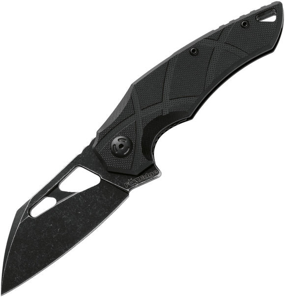 Fox Edge Atrax Pocket Knife Linerlock Black G10 Folding 8Cr13MoV Stainless 010