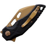Fox Edge Atrax Pocket Knife Linerlock Black G10 Folding Bronze 8Cr13 Blade 011