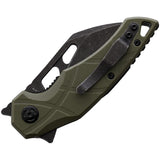 Fox Edge Atrax Pocket Knife Linerlock Green G10 Folding Black 8Cr13MoV Blade 012