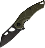 Fox Edge Atrax Pocket Knife Linerlock Green G10 Folding Black 8Cr13MoV Blade 012