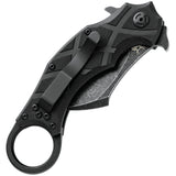 Fox Edge The Claw Pocket Knife Linerlock Black G10 Folding 8Cr13MoV Hawkbill 016