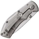 Fox Edge Pop Smoke Framelock Silver Aluminum Handle 8Cr13MoV Folding Pocket Knife 022