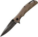 Fox Edge Mandatory Fun Framelock Coyote Tan G10 & Stainless Folding 8Cr13MoV 025