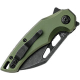 Fox Edge Atrax Pocket Knife Linerlock Green Aluminum Folding Black 8Cr13MoV 026