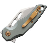 Fox Edge Atrax Pocket Knife Linerlock Gray Aluminum Folding 8Cr13MoV Blade 028