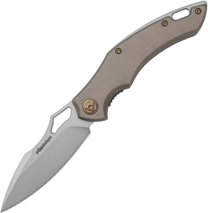 Fox Edge Tan Sparrow Linerlock Aluminum Handle Stainless Folding Pocket Knife 031