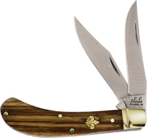 Frost Cutlery Saddlehorn Folding Pocket Knife Zebrawood Stainless 2 Blades 528ZW