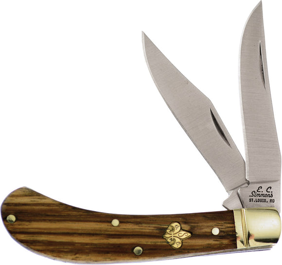 Frost Cutlery Saddlehorn Folding Pocket Knife Zebrawood Stainless 2 Blades 528ZW