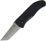 FirstEdge Black G10 Handle TrackLock Tanto A/O Bead Blast Folding Knife K1350BBB