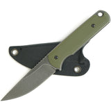 Ferrum Forge Knife Works Lackey OD Green G10 Fixed Blade Knife w/ Sheath 002