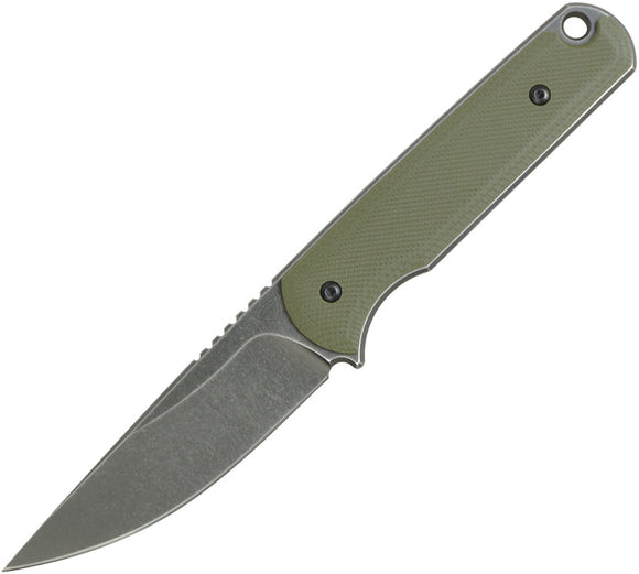 Ferrum Forge Knife Works Lackey OD Green G10 Fixed Blade Knife w/ Sheath 002