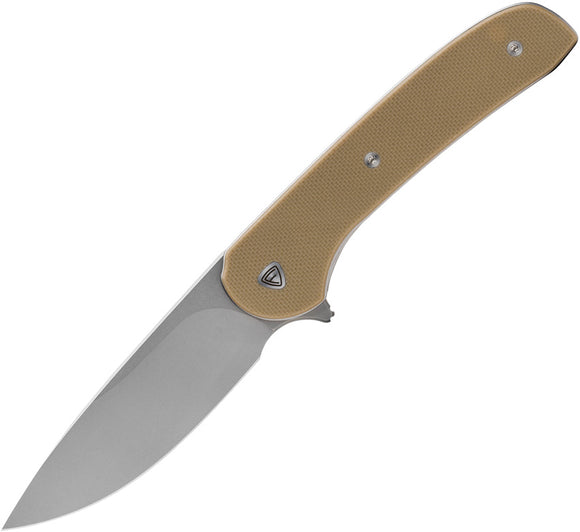 Ferrum Forge GENT 2.0 Stonewashed G10 Tan Liner lock Folding Knife 009t